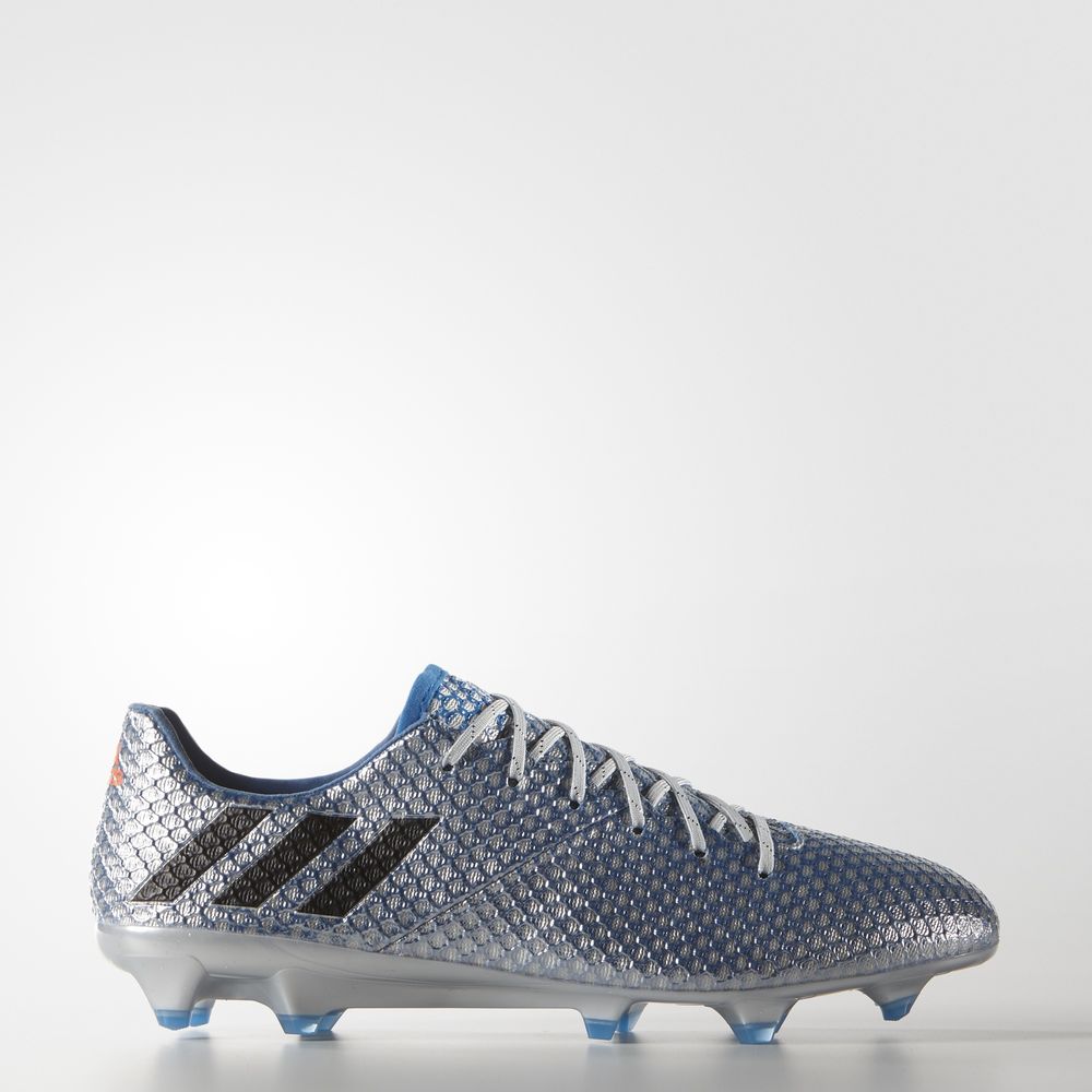 Adidas Messi 16.1 Firm Ground - ποδοσφαιρικα παπουτσια ανδρικα - Ασημι Μεταλλικός/Μαυρα/Μπλε,Μέγεθος